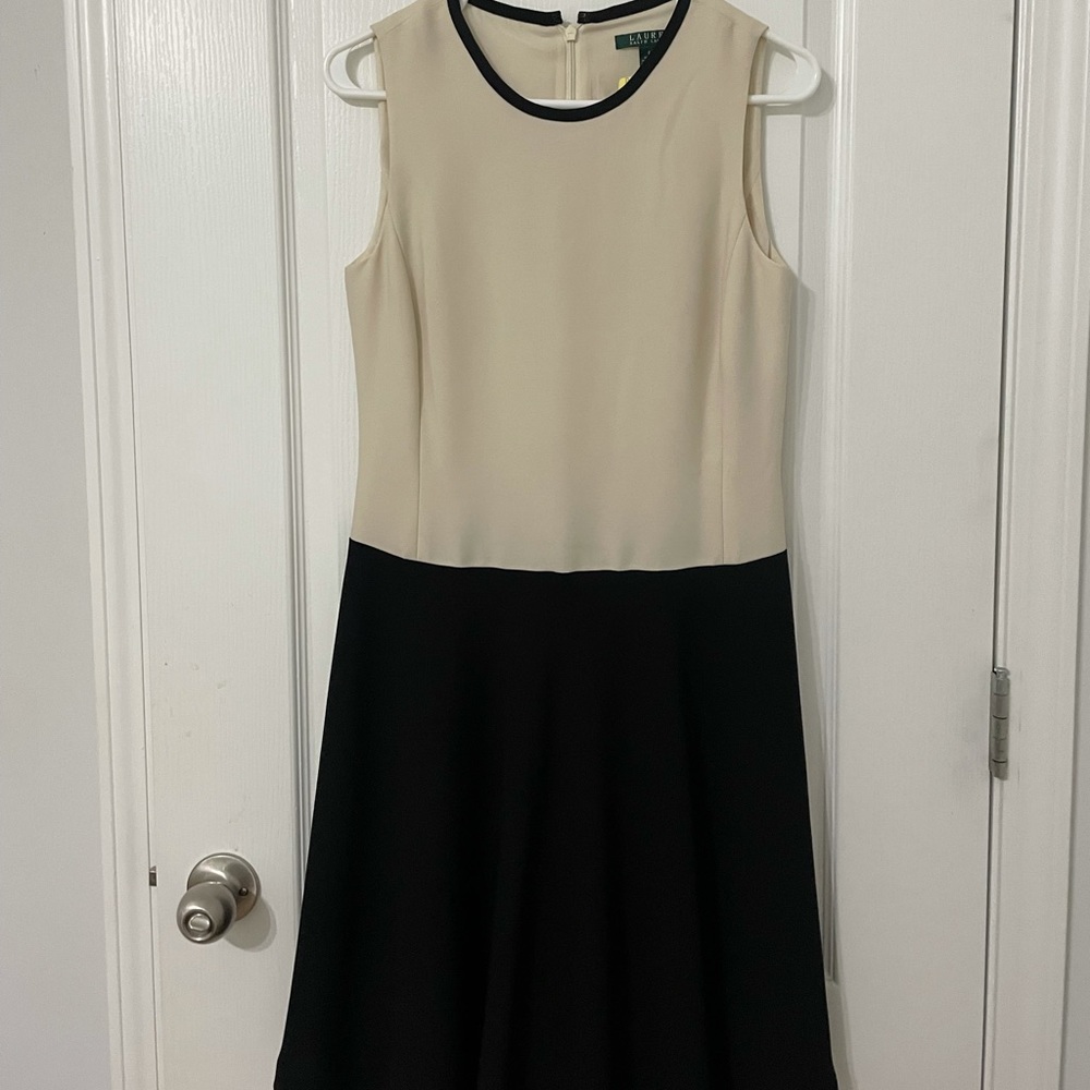 Ralph Lauren cream and black dress